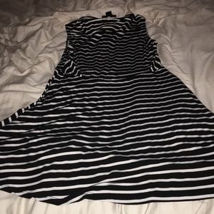 Black and white striped skater dress